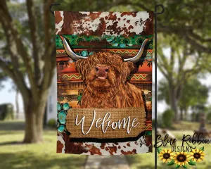 12X18" Single or Double Sided Highland Cow Garden Flag