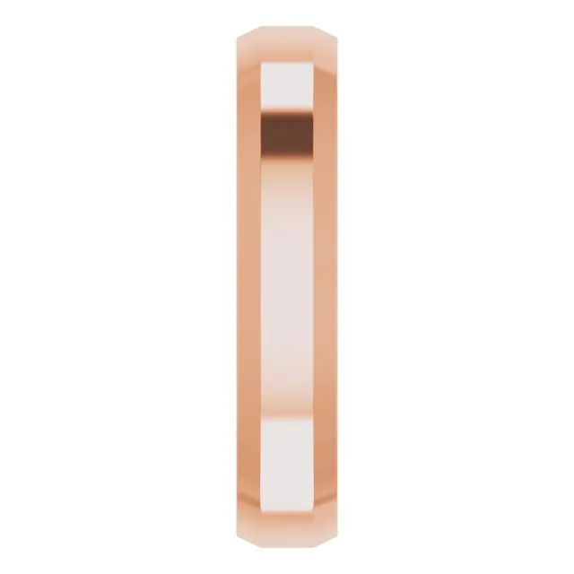 14K Rose 4 mm Beveled Edge Comfort Fit Light Band