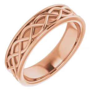 14K Rose 6 mm Woven-Design Band