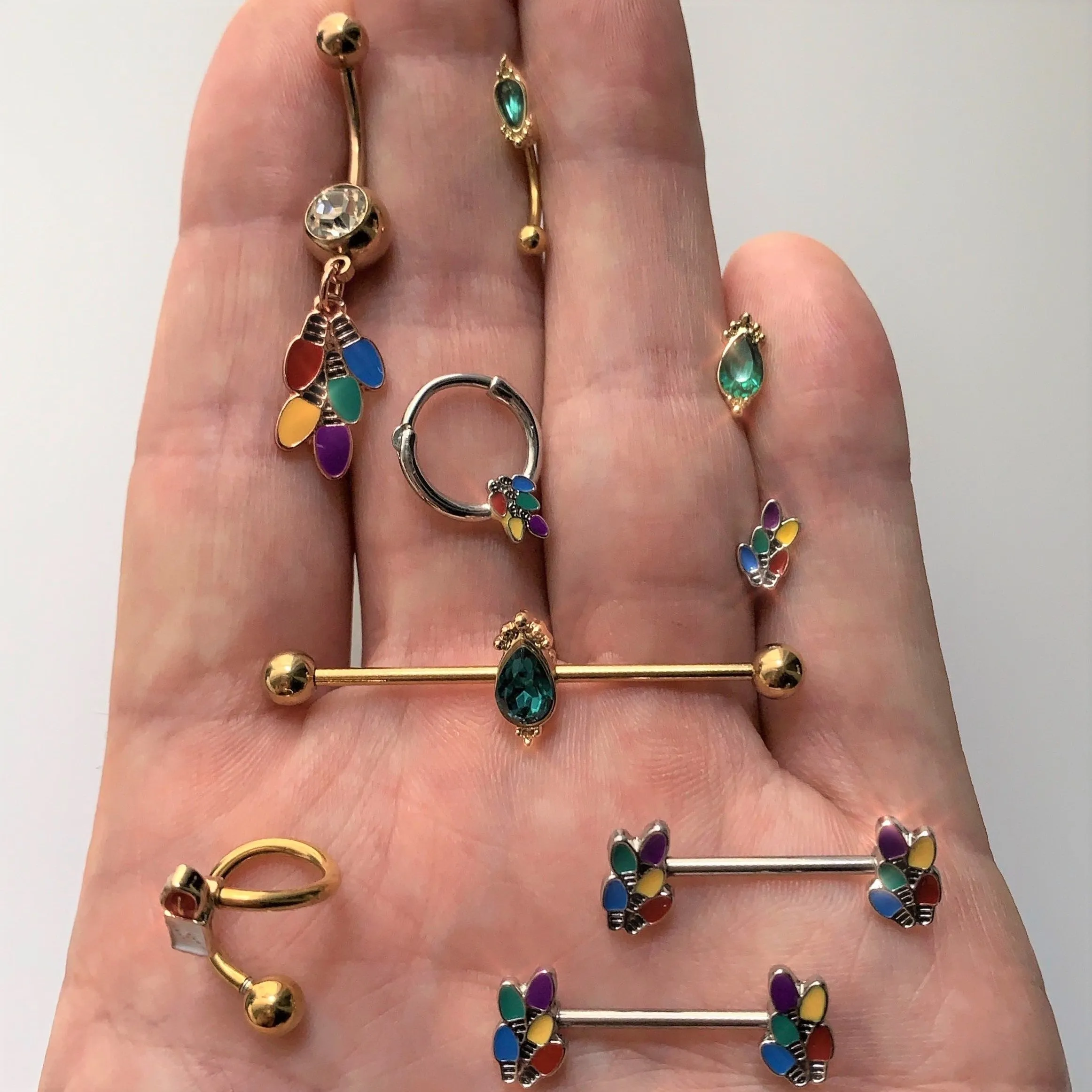 16 Gauge 1/4 Christmas Lights Holiday Cartilage Tragus