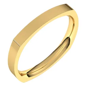 18K Yellow Gold 2.5 mm Square Comfort Fit Wedding Band