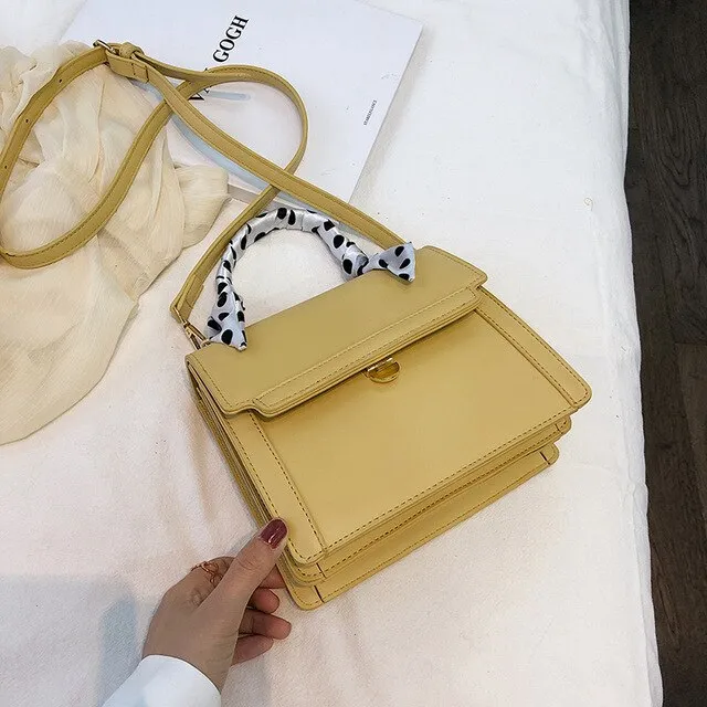 2019 new fashion Korean version of simple handbag scarves knotted ins fairy net red chain bag