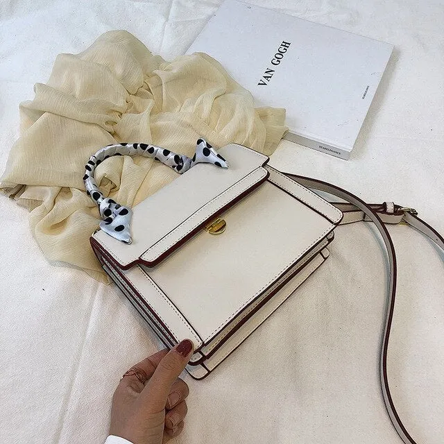 2019 new fashion Korean version of simple handbag scarves knotted ins fairy net red chain bag