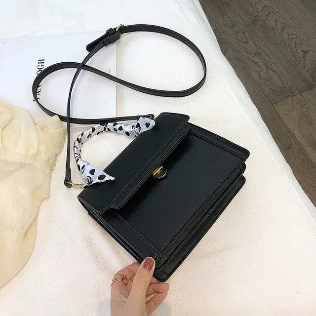 2019 new fashion Korean version of simple handbag scarves knotted ins fairy net red chain bag