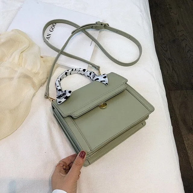 2019 new fashion Korean version of simple handbag scarves knotted ins fairy net red chain bag