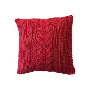 20" Cable Knit Sweater Pillow - Red
