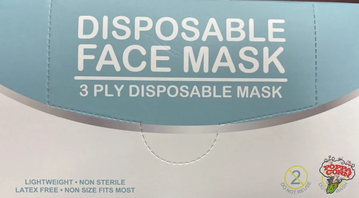 3 Layer Disposable Face Masks - Non Medical - 5 x 10 Pack - 50 Pieces