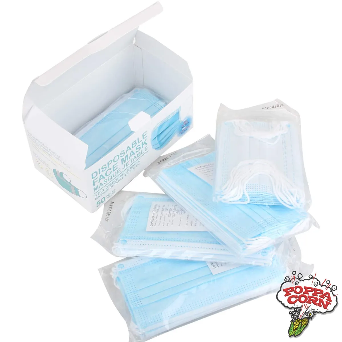 3 Layer Disposable Face Masks - Non Medical - 5 x 10 Pack - 50 Pieces