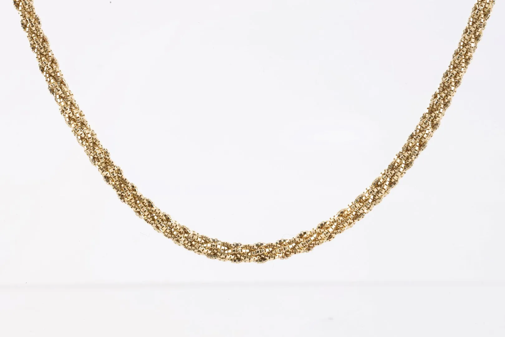 32" 14k Yellow Gold Woven Box Chain (50.28g.)