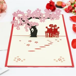 3D Pop UP Cards Valentines Day Gift Postcard Love Card