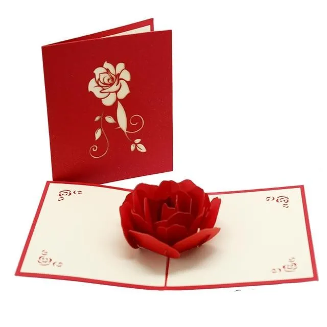 3D Pop UP Cards Valentines Day Gift Postcard Love Card
