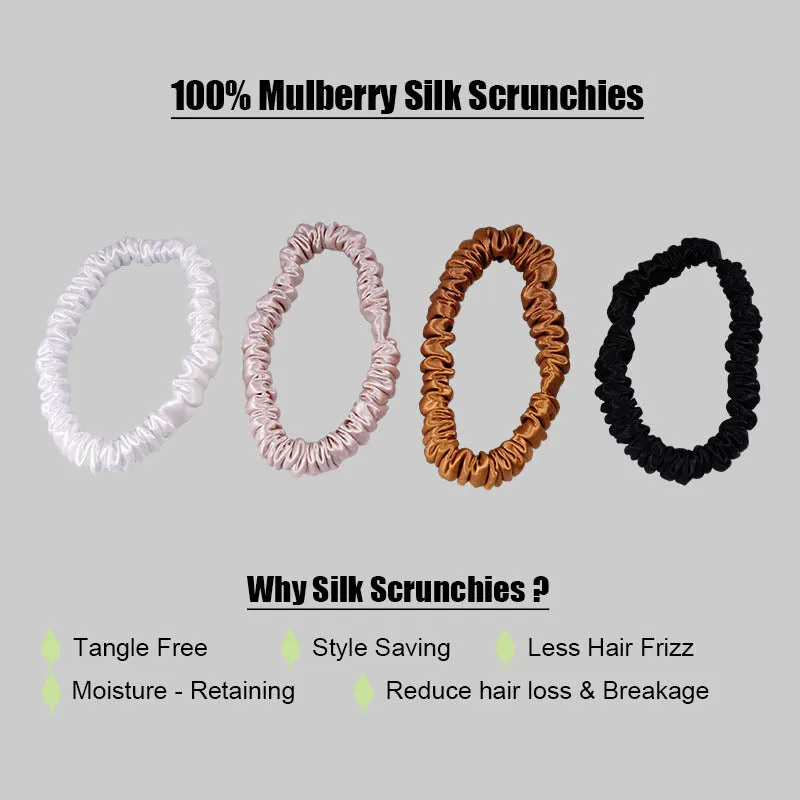 4 Pack Mini Silk Scrunchies - Comfort - dropshipping