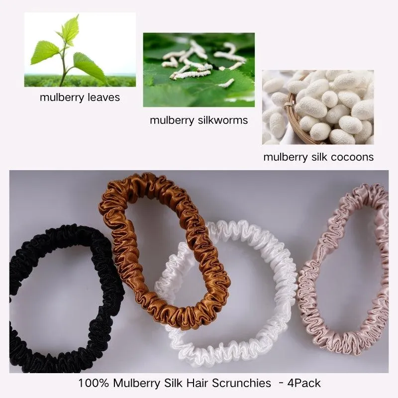 4 Pack Mini Silk Scrunchies - Comfort - dropshipping