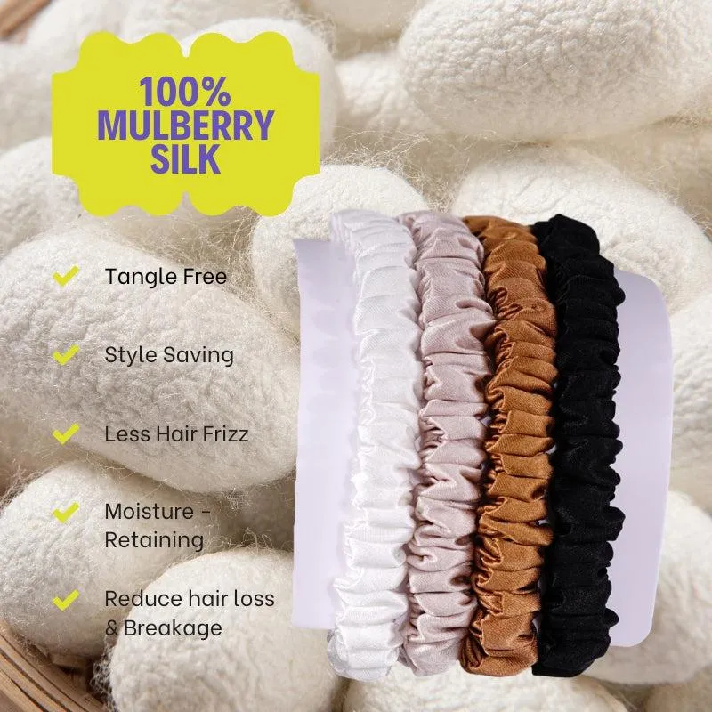 4 Pack Mini Silk Scrunchies - Comfort - dropshipping