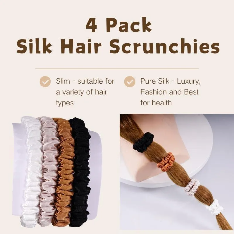 4 Pack Mini Silk Scrunchies - Comfort - dropshipping