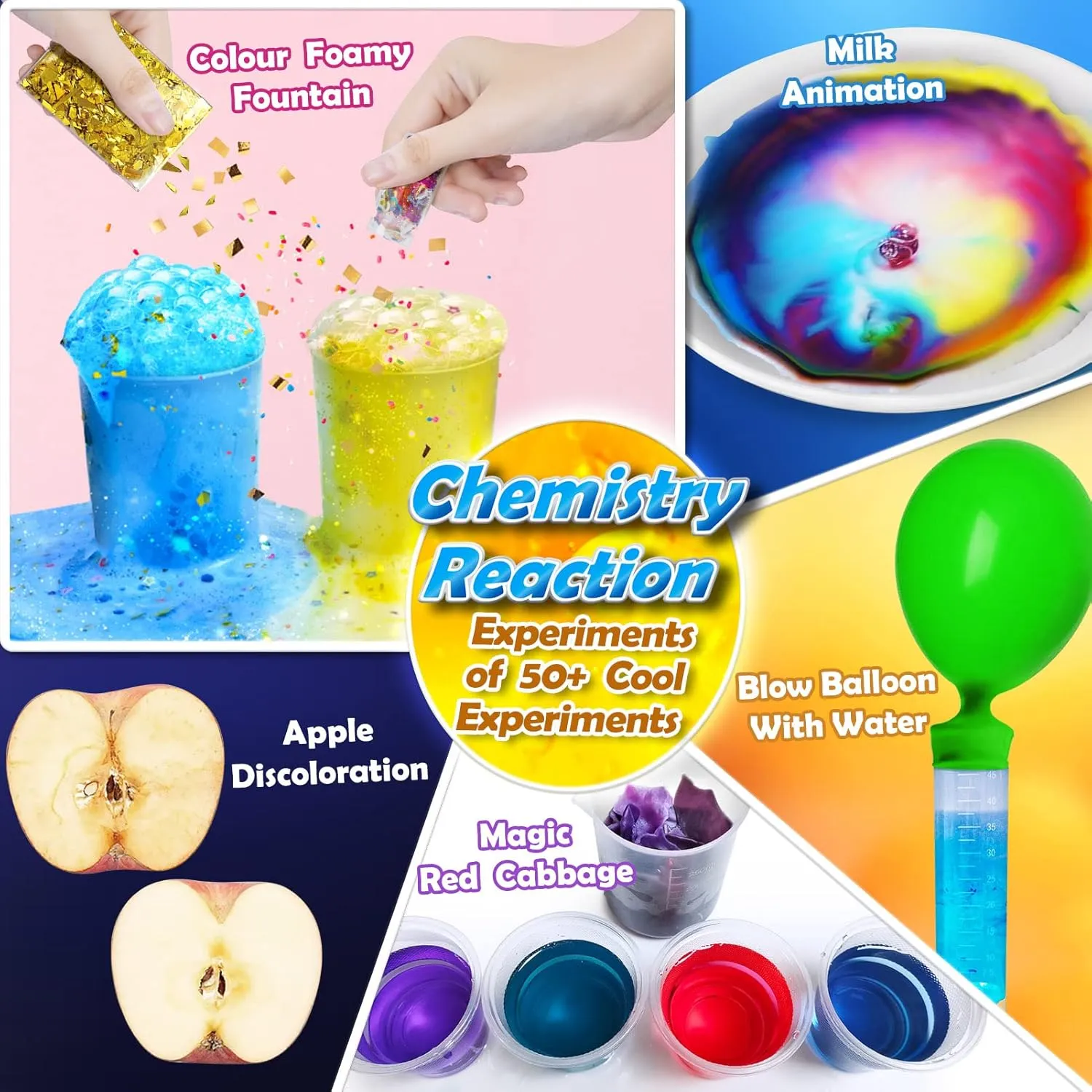50  Science Lab Experiments Kit for Kids Age 4-6-8-12, STEM Activities Education
