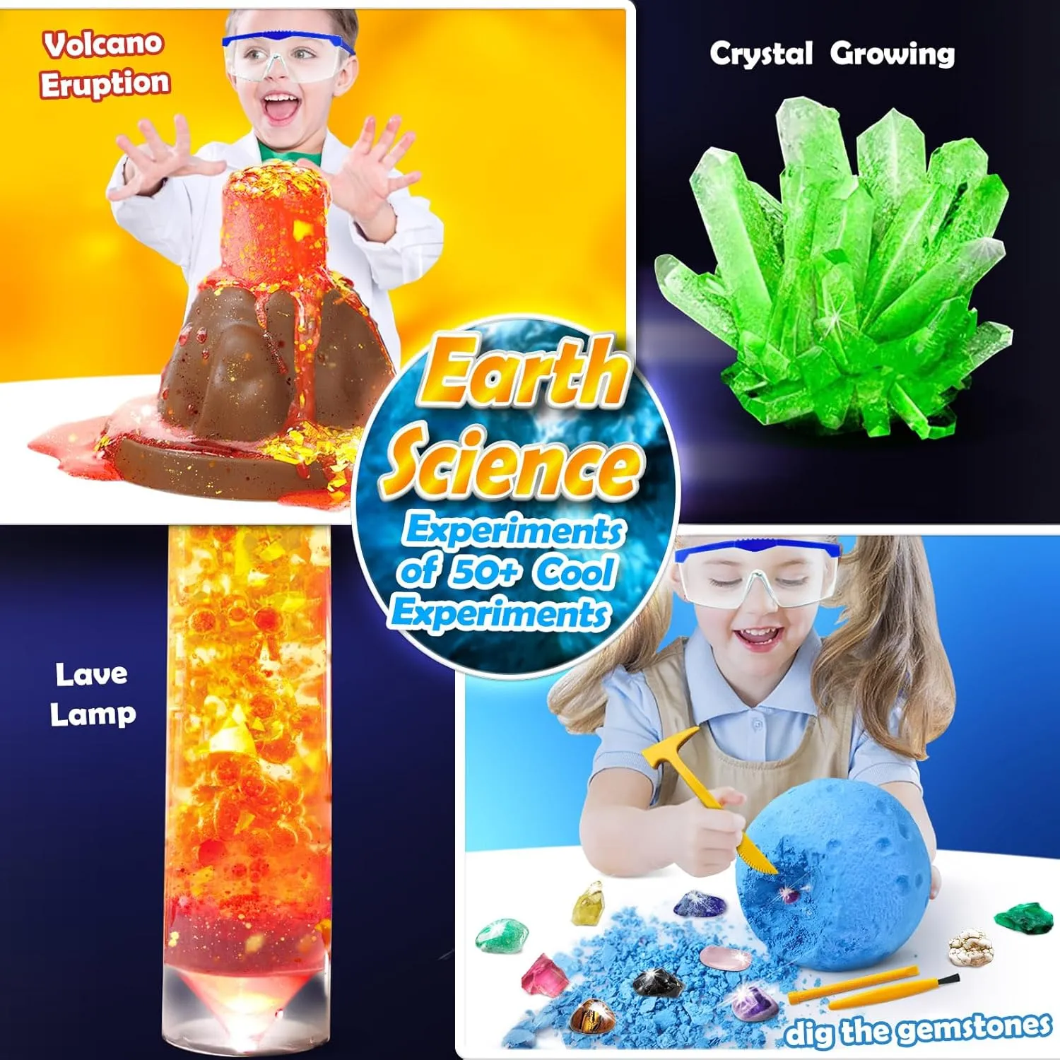 50  Science Lab Experiments Kit for Kids Age 4-6-8-12, STEM Activities Education