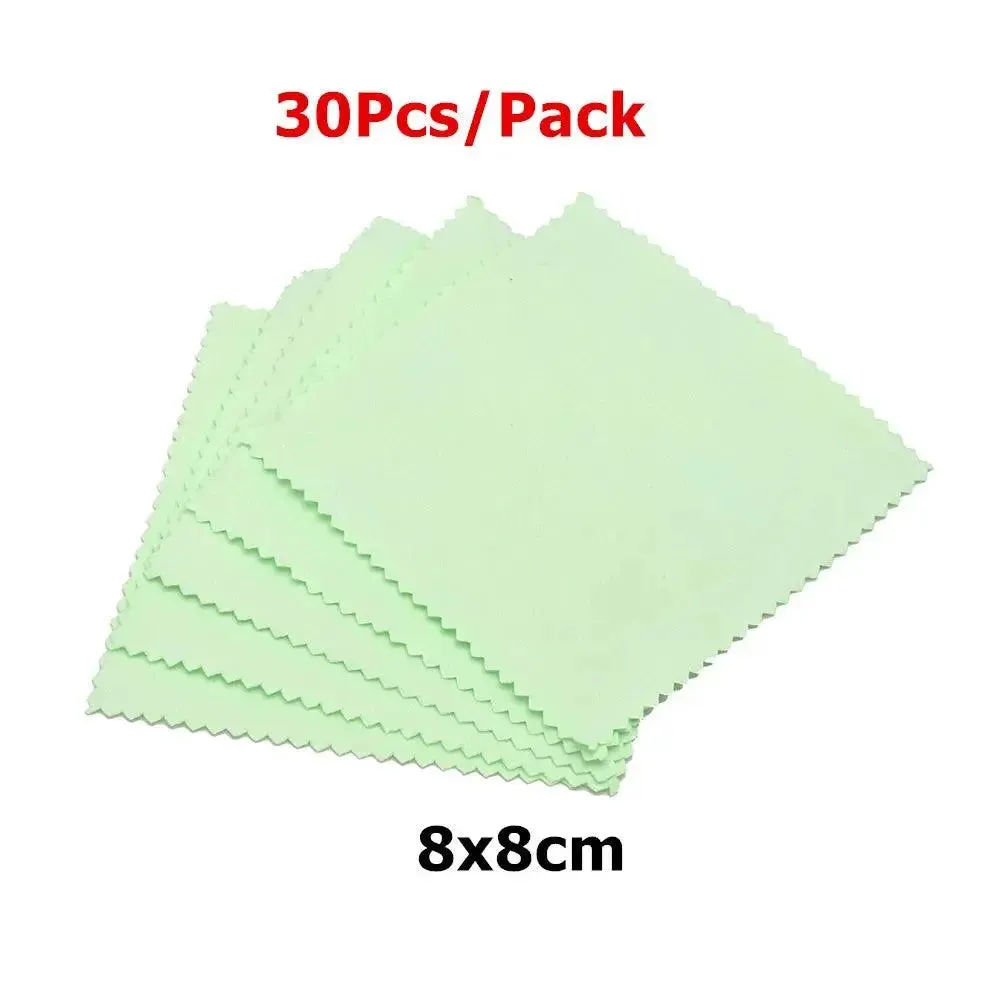 60mm 80mm 100mm Jewelry Polishing Cloth Double-Sided Cleaning Cloth for Gold Silver Jewelry Tools 10-30Pcs