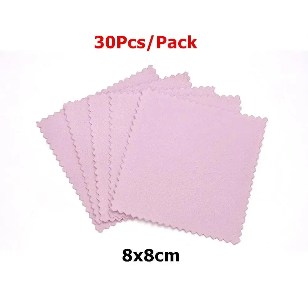 60mm 80mm 100mm Jewelry Polishing Cloth Double-Sided Cleaning Cloth for Gold Silver Jewelry Tools 10-30Pcs
