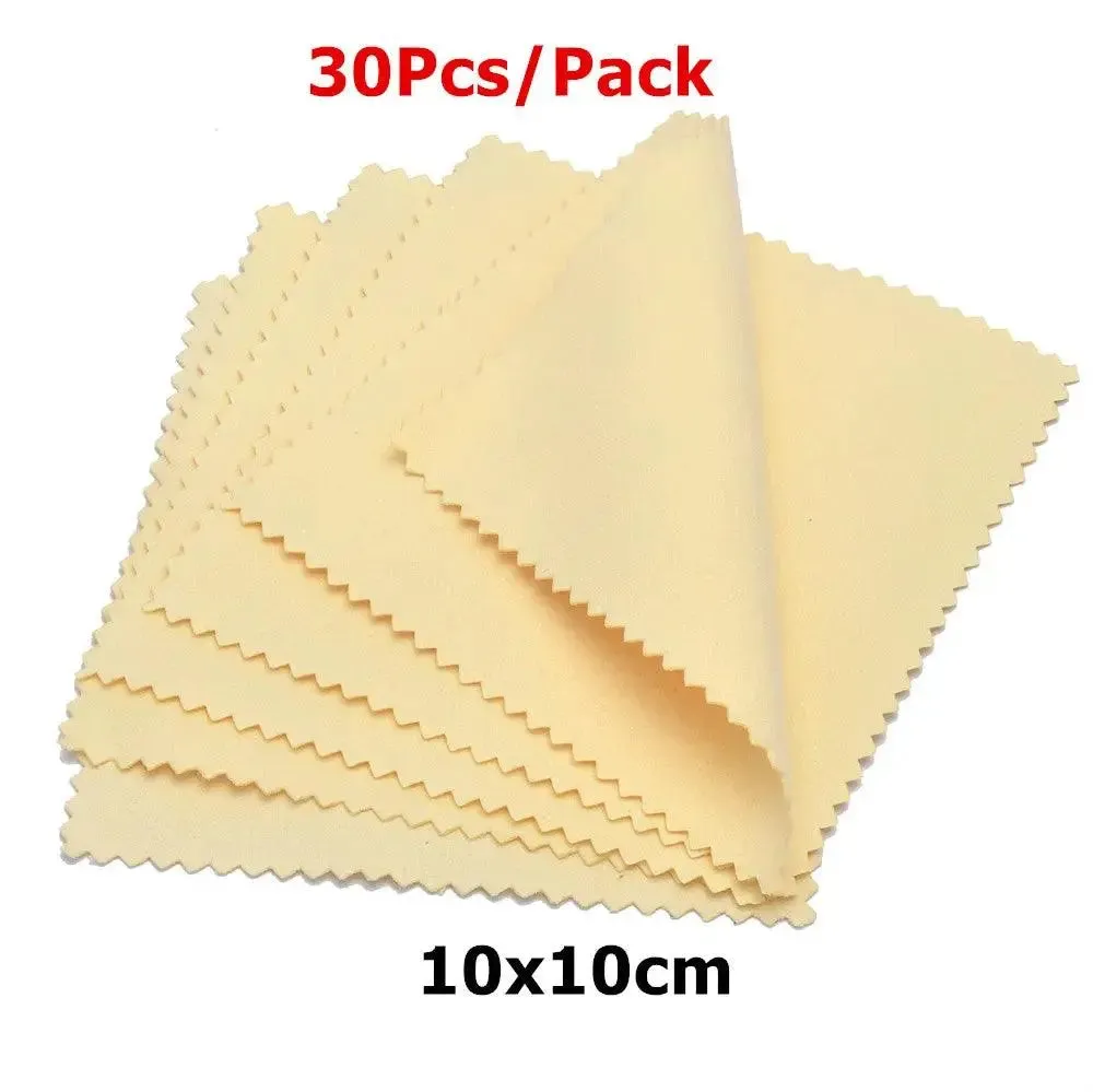 60mm 80mm 100mm Jewelry Polishing Cloth Double-Sided Cleaning Cloth for Gold Silver Jewelry Tools 10-30Pcs