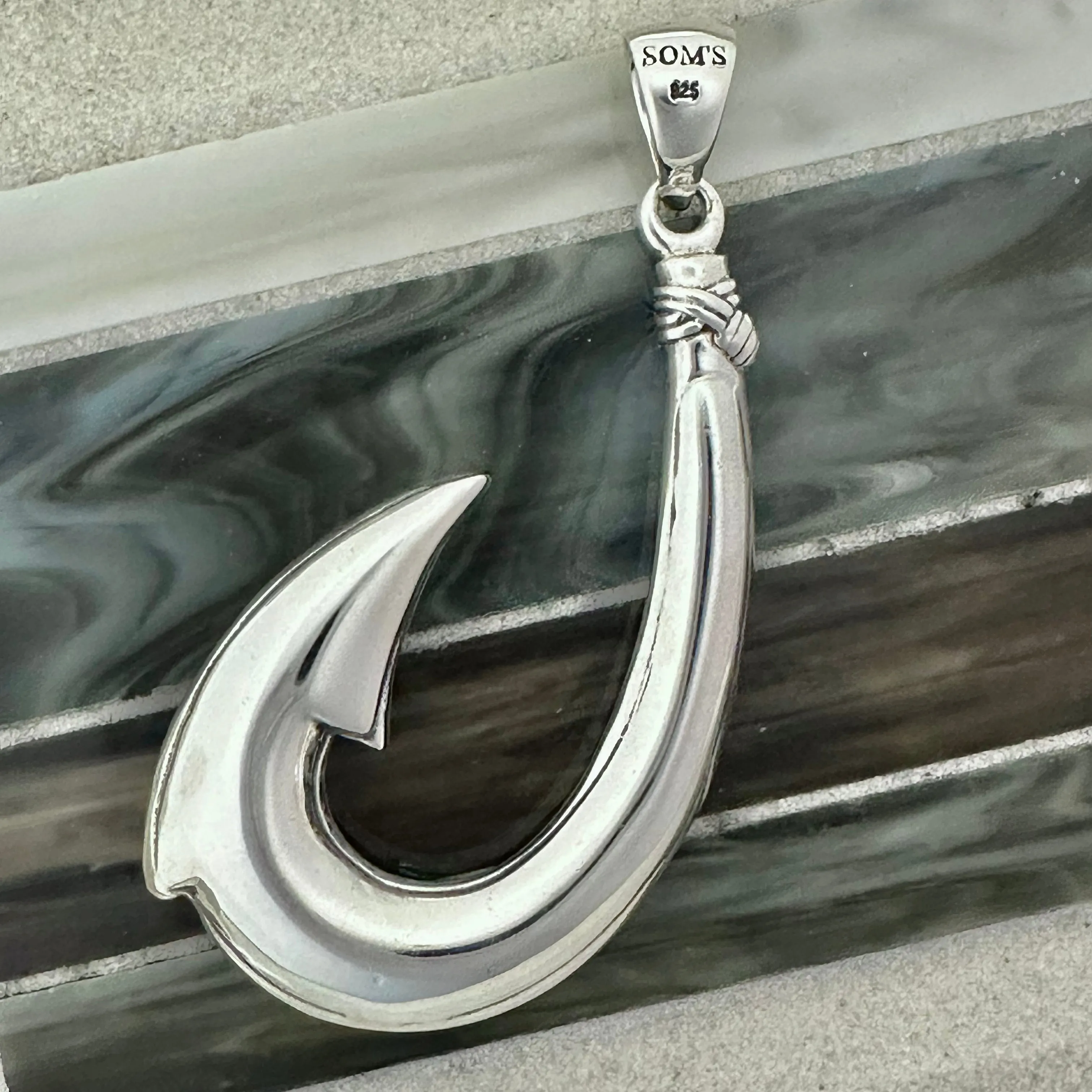 925 Sterling Silver XL Maui Hook Pendant