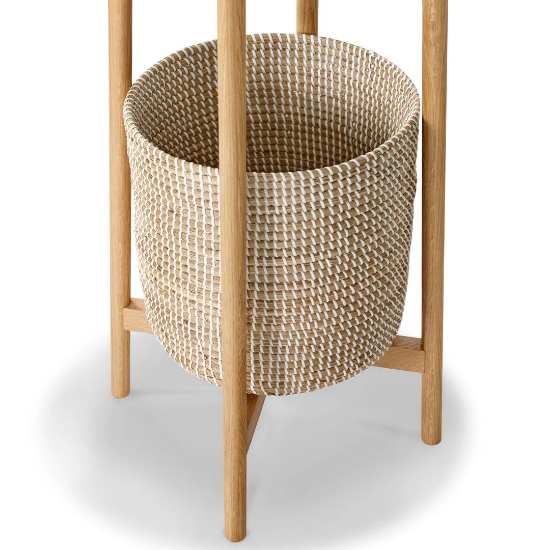Abellina Solid Wood 8 - Hook Freestanding Coat Rack in Natural Safavieh Couture