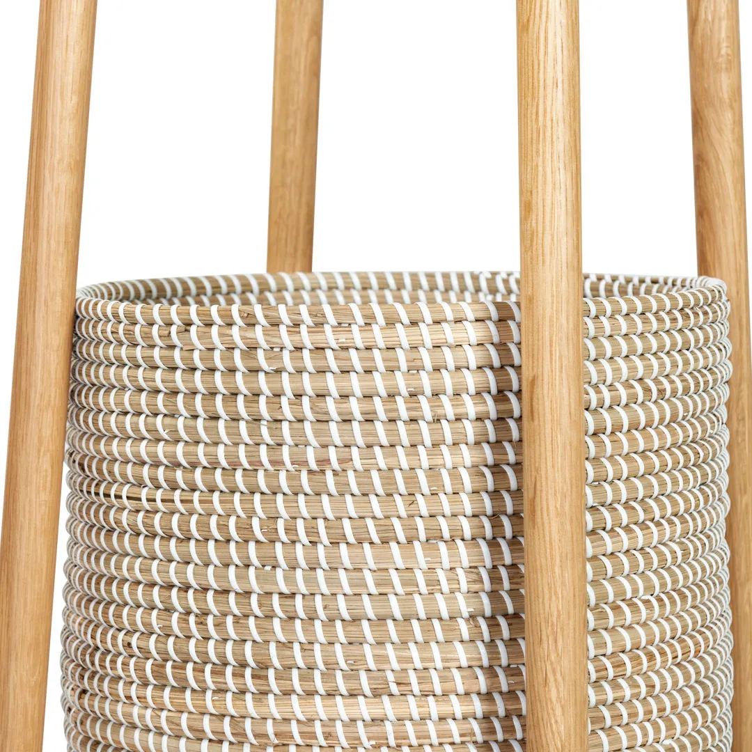 Abellina Solid Wood 8 - Hook Freestanding Coat Rack in Natural Safavieh Couture