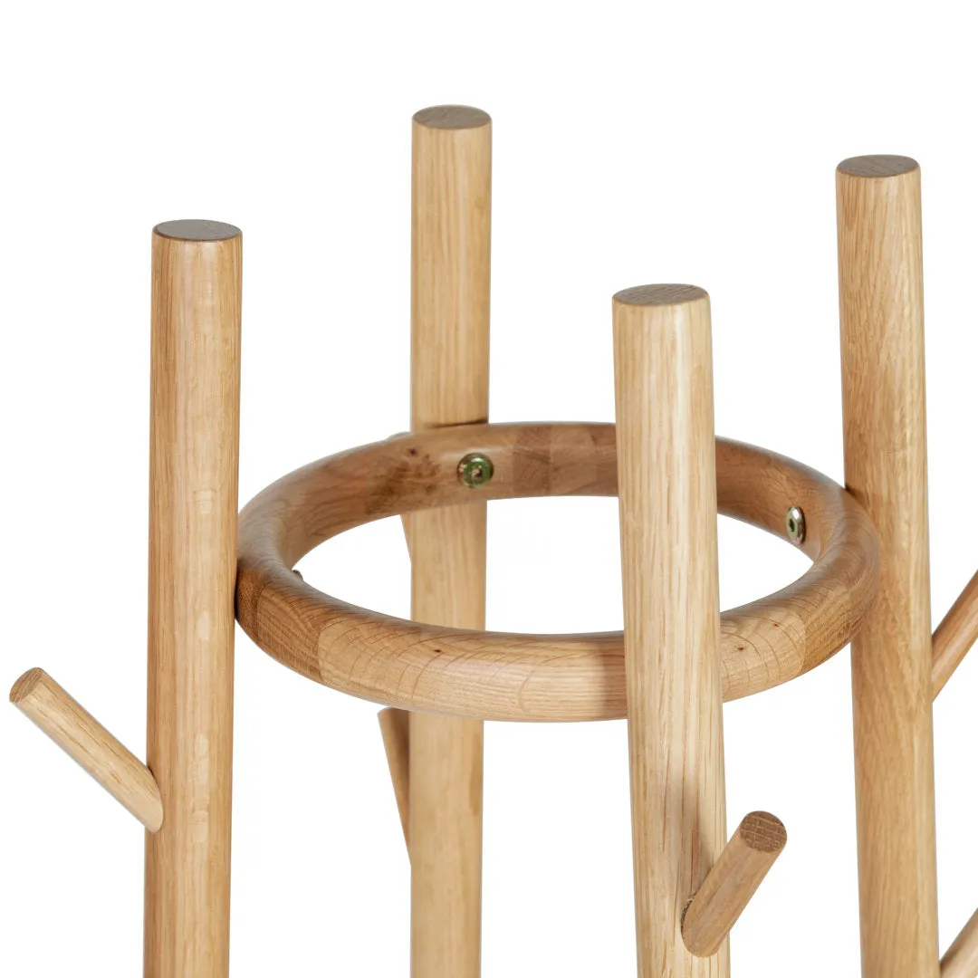 Abellina Solid Wood 8 - Hook Freestanding Coat Rack in Natural Safavieh Couture