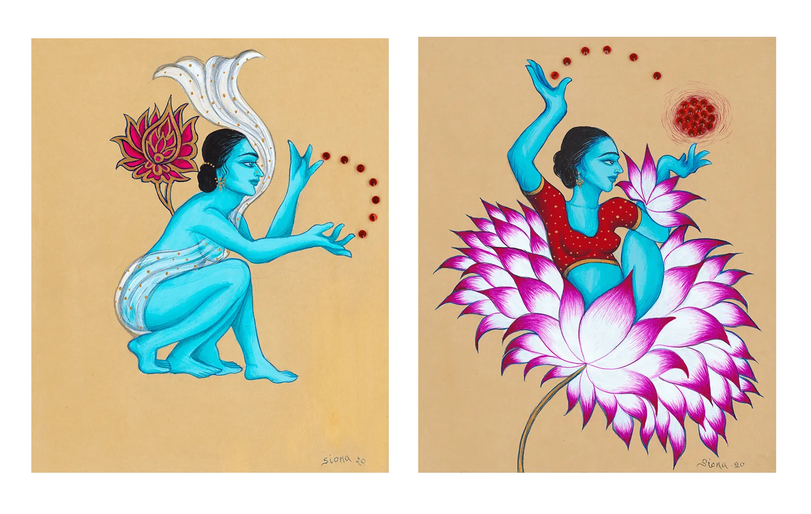 Adina 2 & 3 Original Framed Diptych