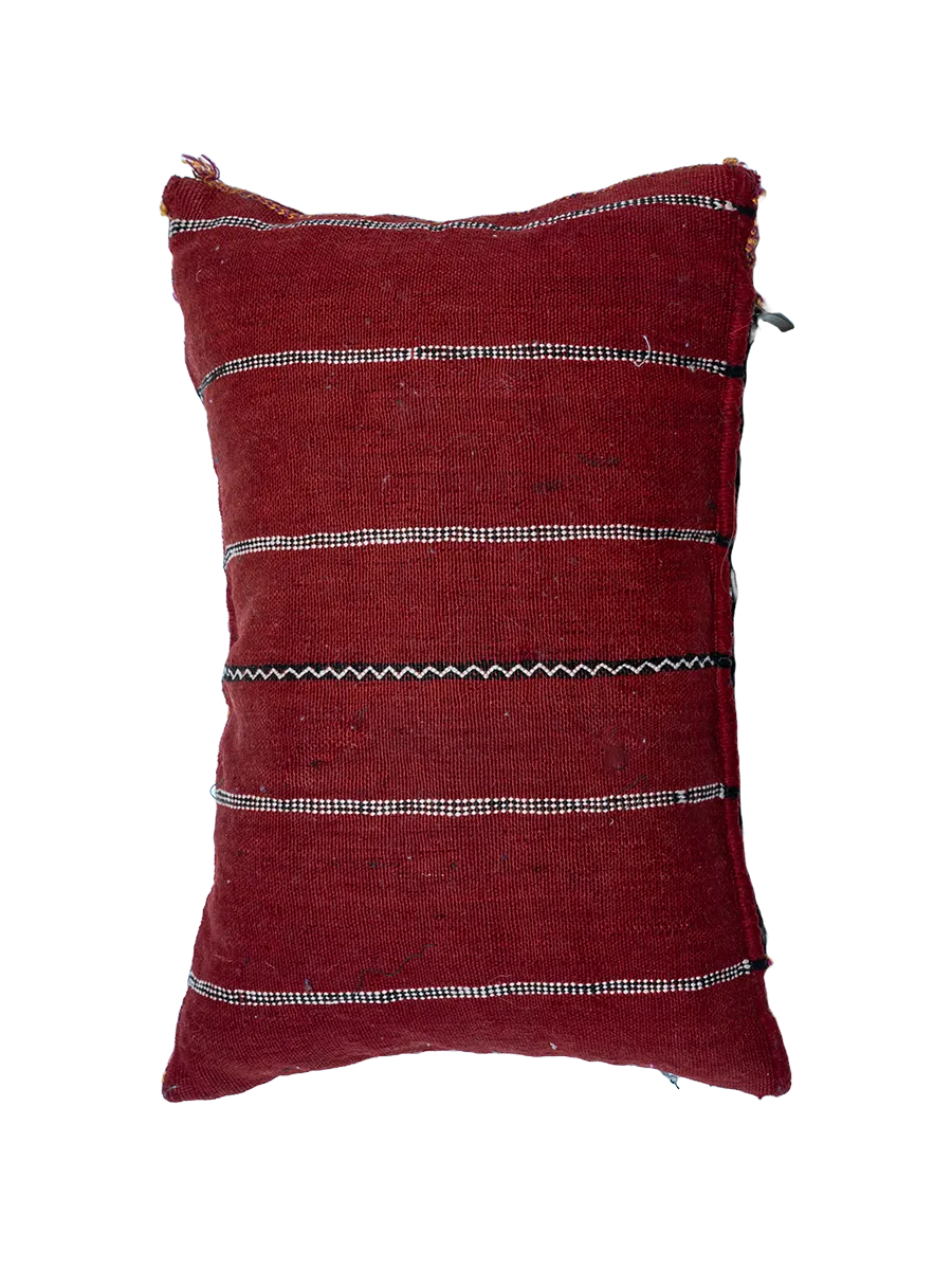 Ain Leuh Vintage Pillow - Burgundy Broken Symbol