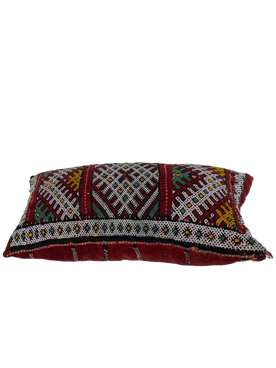 Ain Leuh Vintage Pillow - Burgundy Broken Symbol