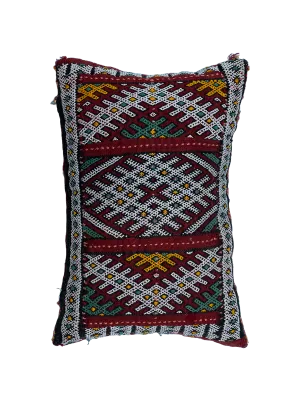Ain Leuh Vintage Pillow - Burgundy Broken Symbol