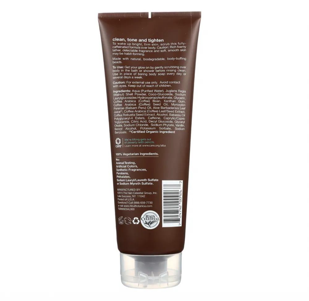 Alba Botanica Body in the Buff Firming Scrub Espresso & Coffee Beans 256g