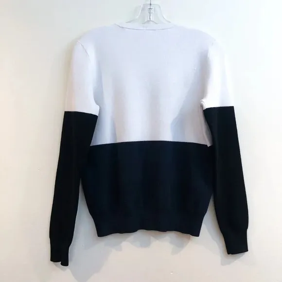 A.L.C. Colorblock Tight Knit Crew Neck Pullover Designer Sweatshirt Sweater XS