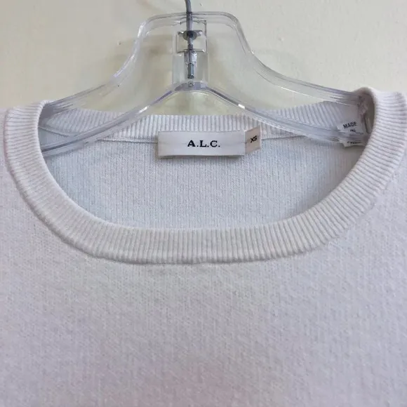 A.L.C. Colorblock Tight Knit Crew Neck Pullover Designer Sweatshirt Sweater XS