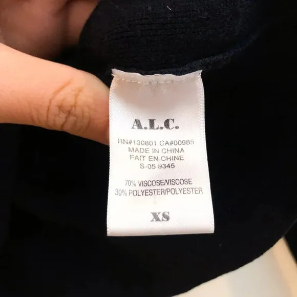 A.L.C. Colorblock Tight Knit Crew Neck Pullover Designer Sweatshirt Sweater XS
