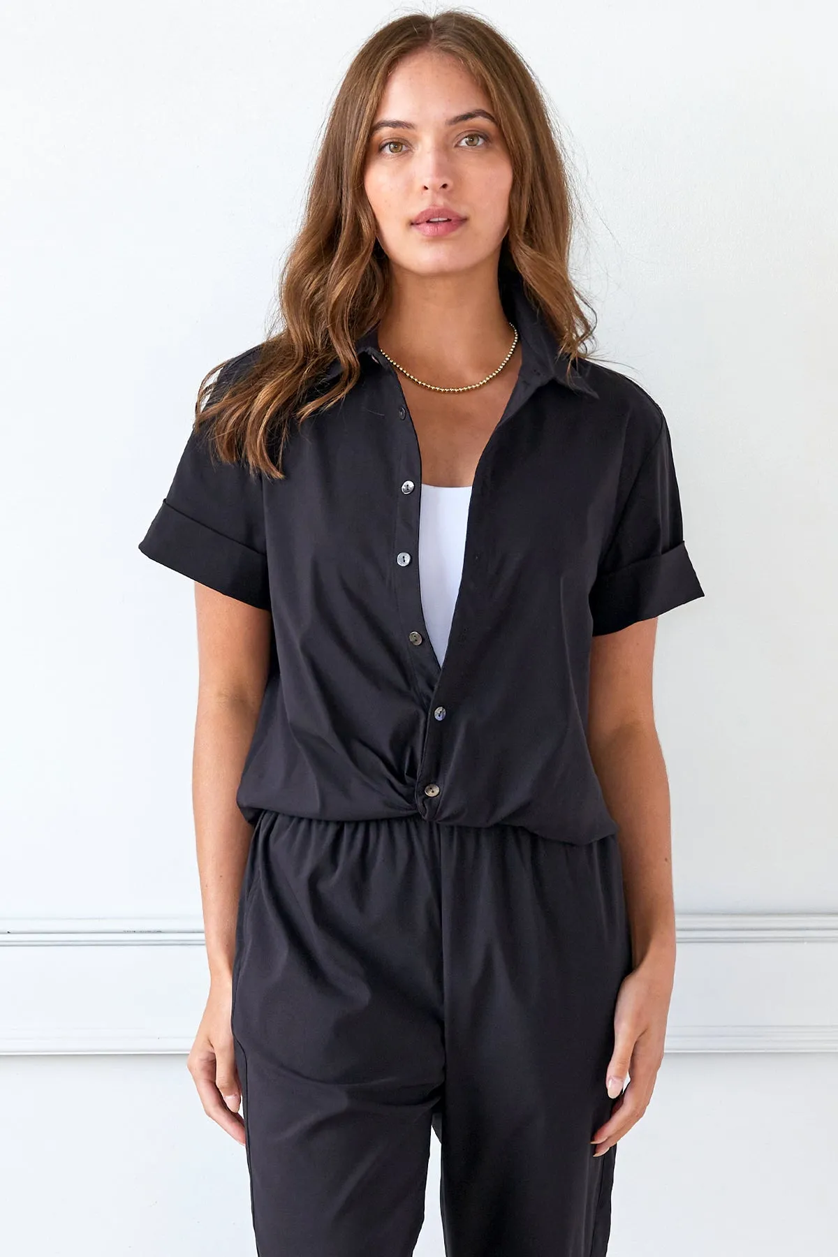 Alli Shirt Getaway Collection - Black Super Stretch