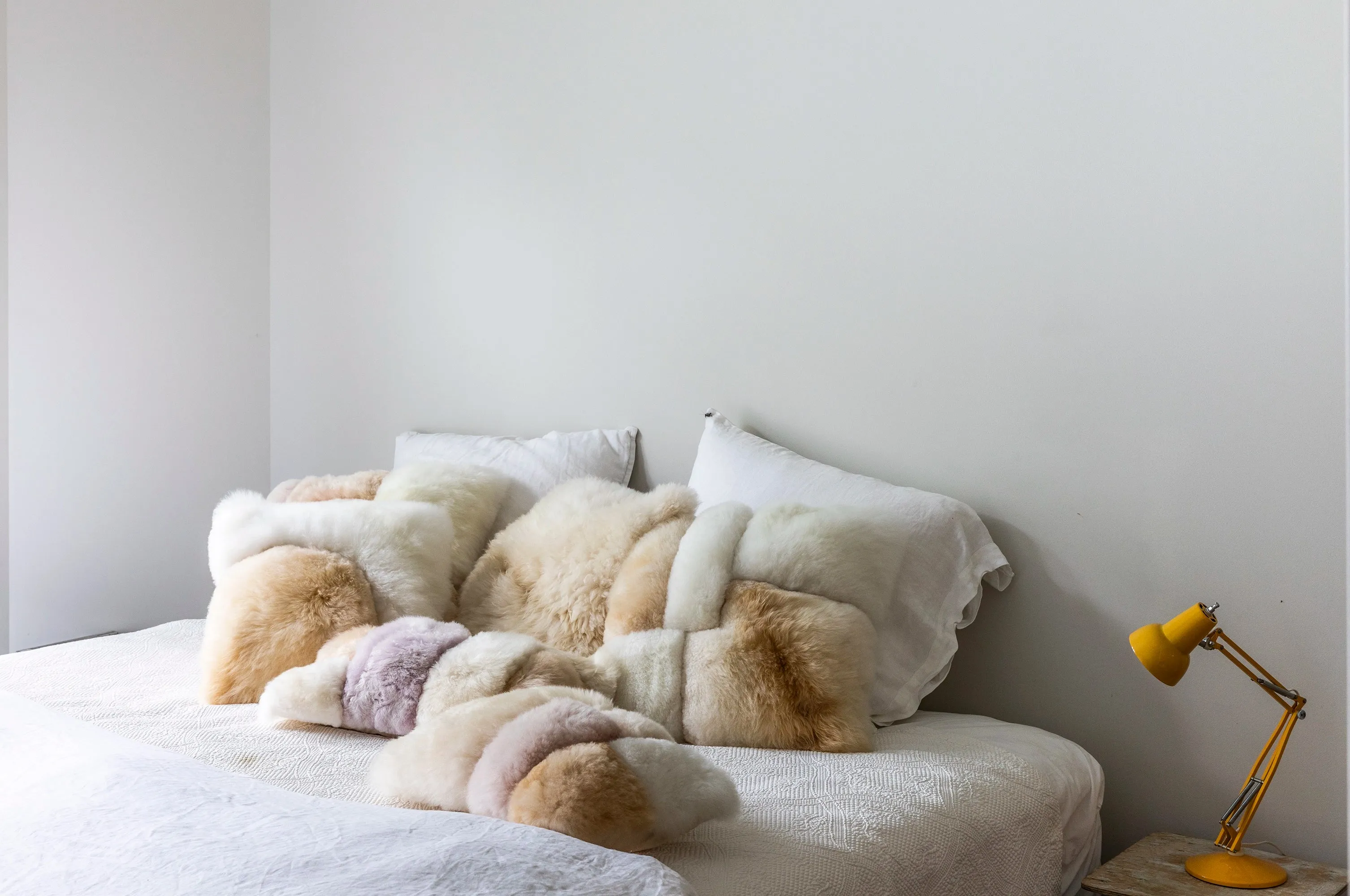 Alpaca Colorblock Pillow Sandstone