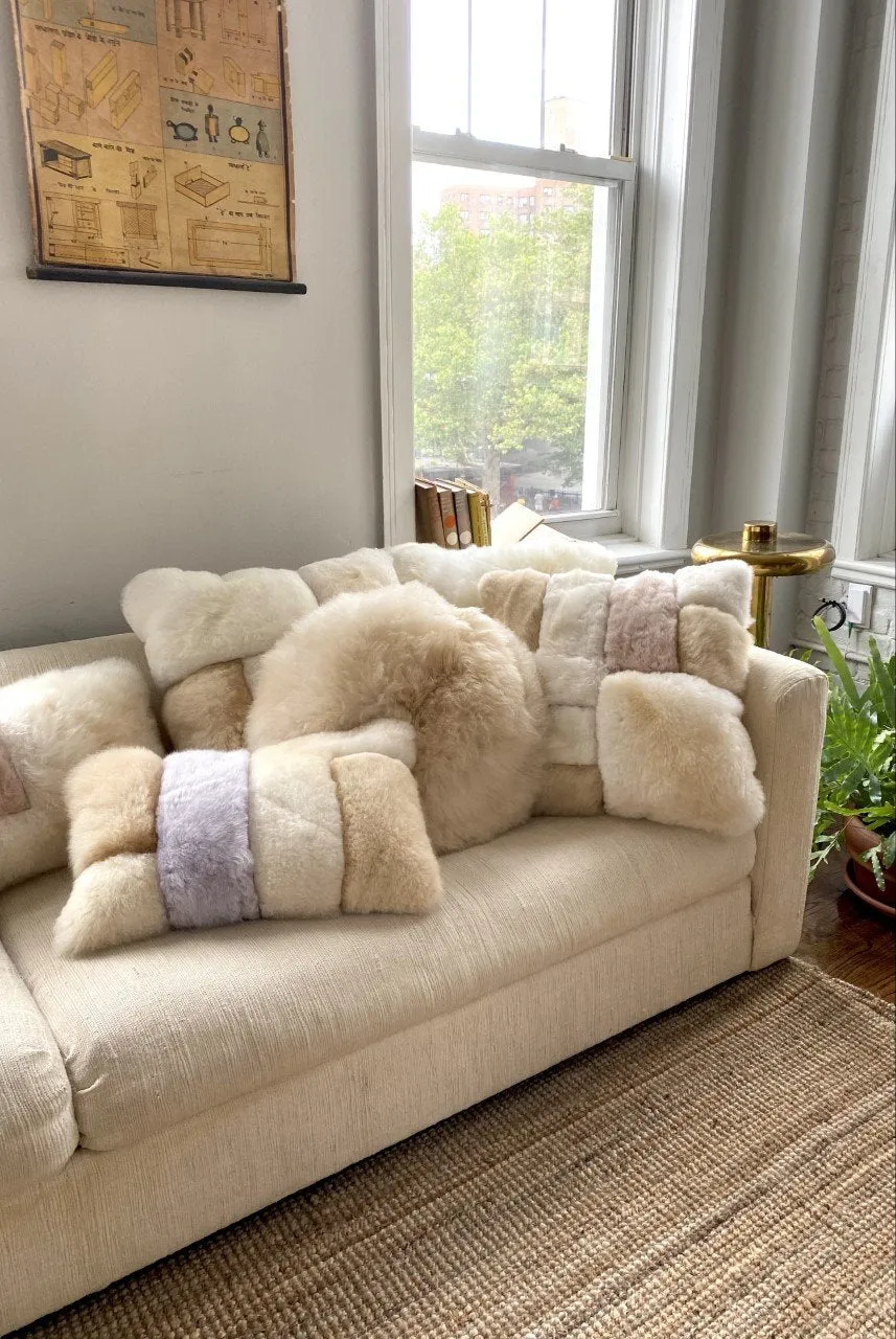Alpaca Colorblock Pillow Sandstone