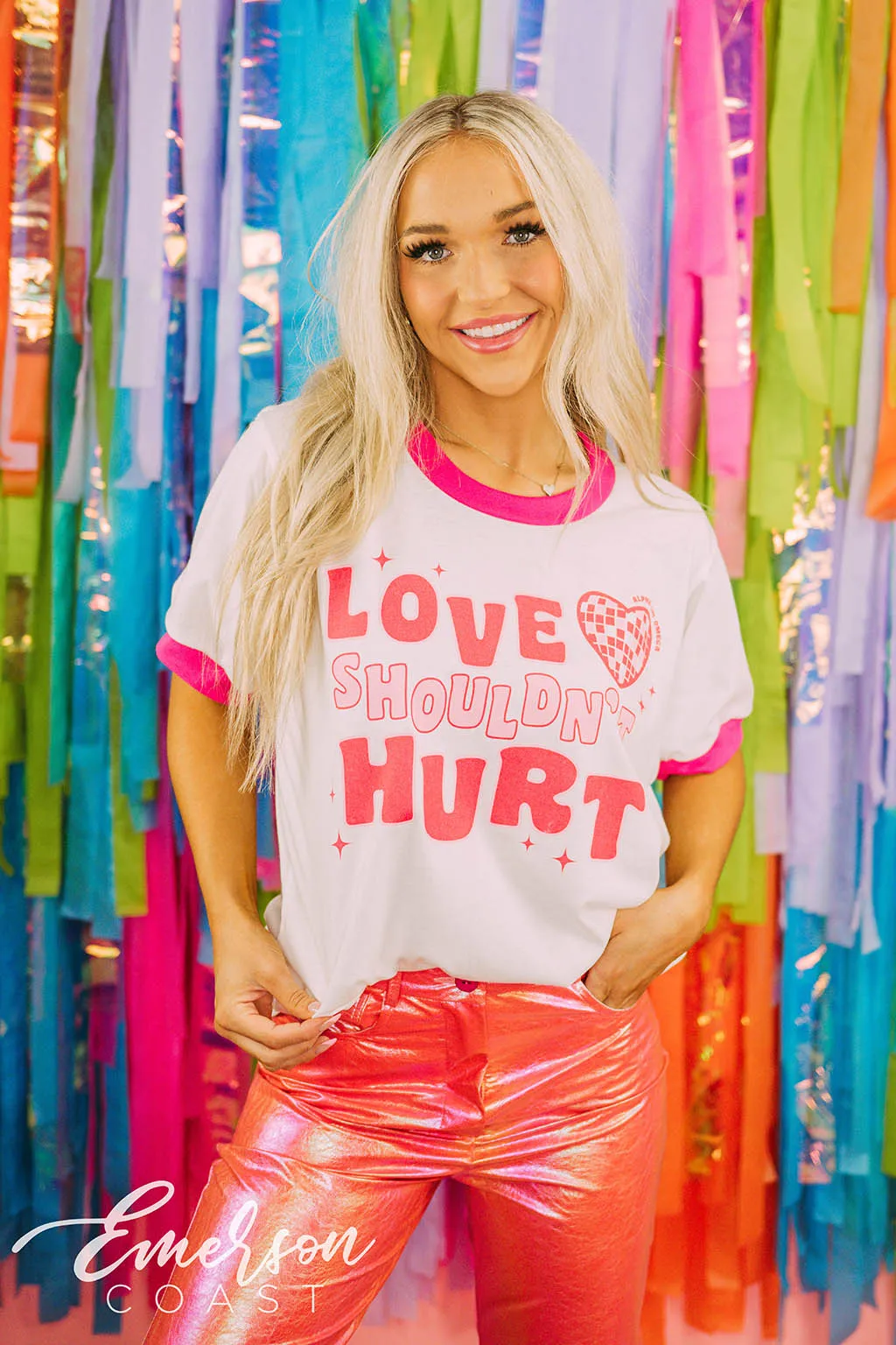 Alpha Chi Omega Philanthropy Love Shouldnt Hurt Disco Heart Ringer