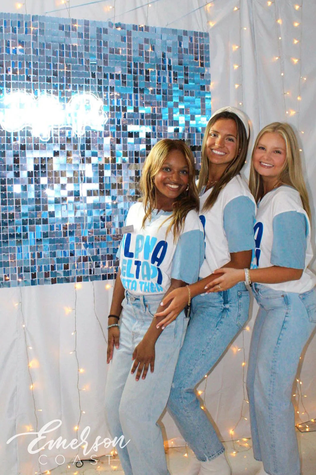 Alpha Delta Pi Blue Recruitment Colorblock Henley