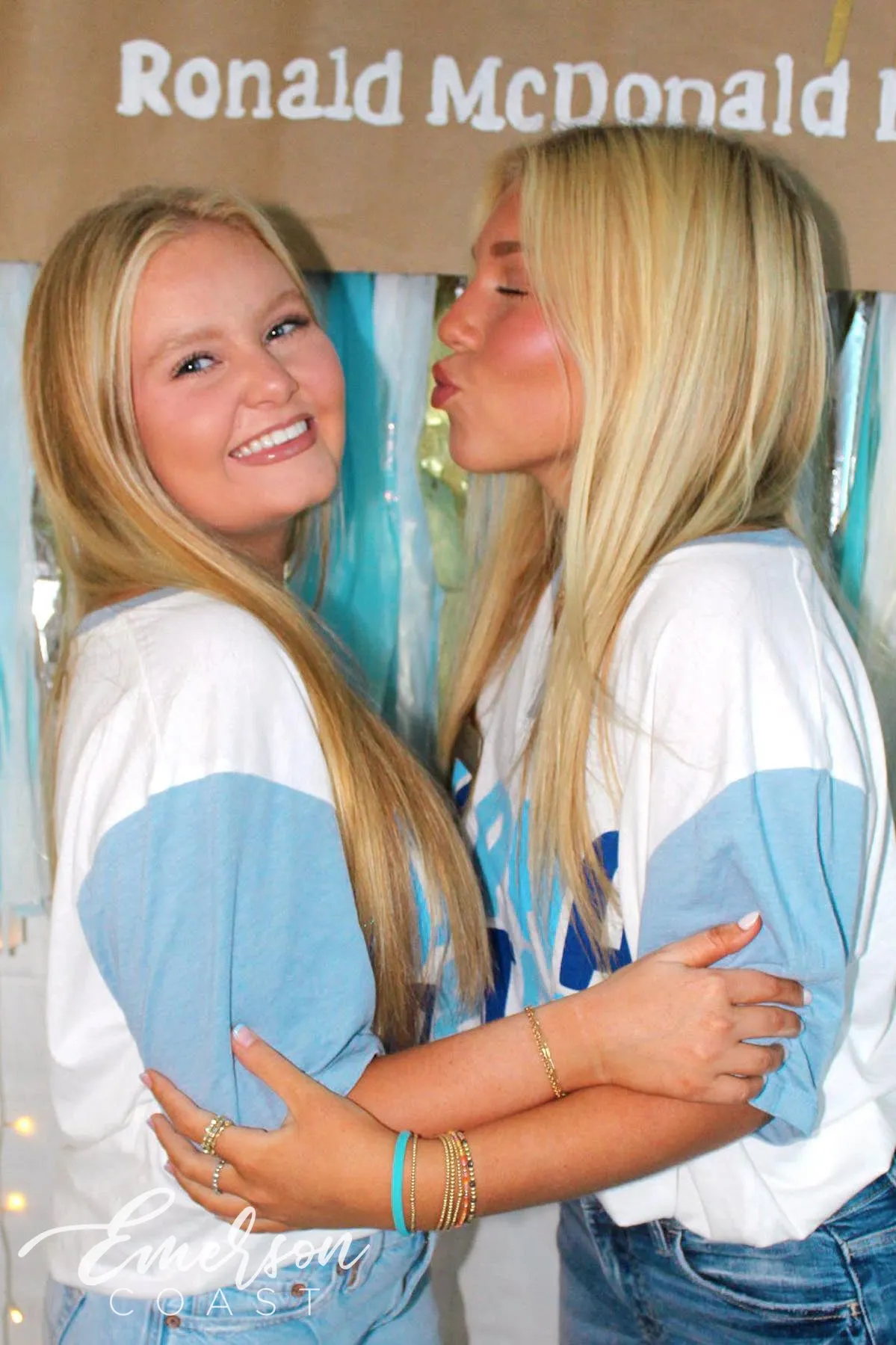 Alpha Delta Pi Blue Recruitment Colorblock Henley