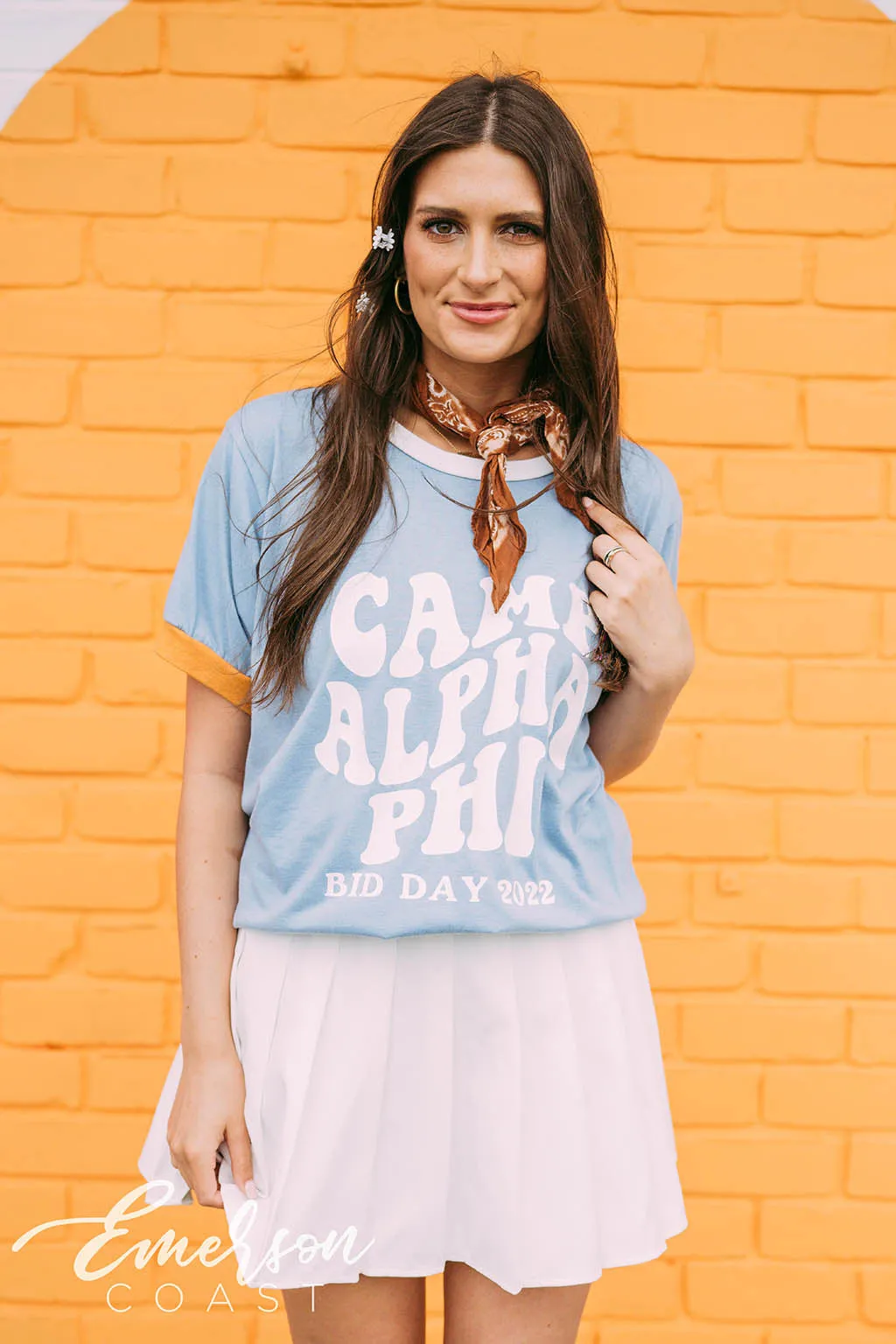 Alpha Phi Camp Bid Day Colorblock Ringer Tee