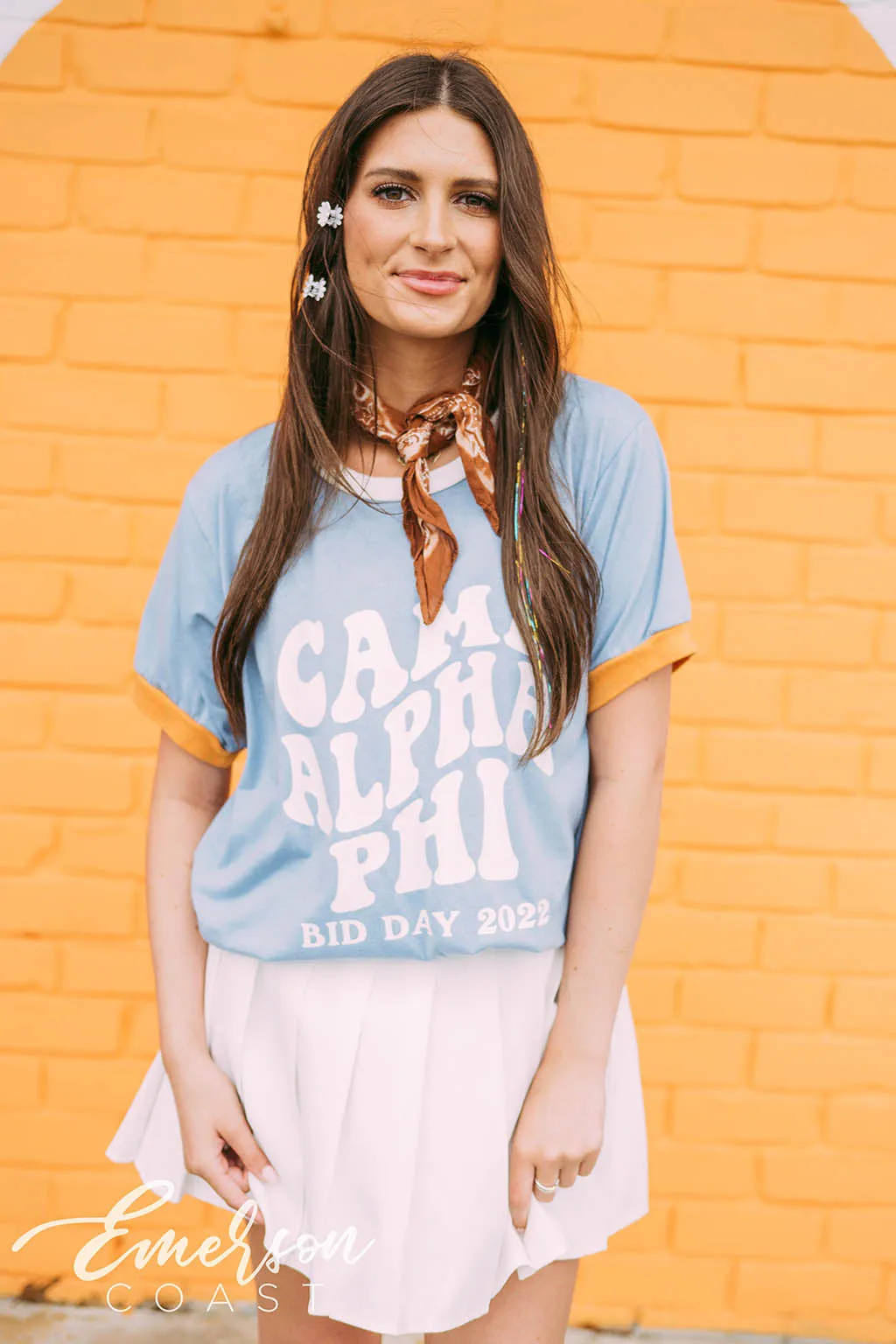 Alpha Phi Camp Bid Day Colorblock Ringer Tee
