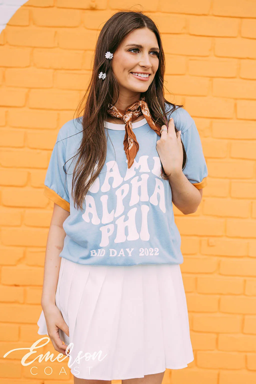 Alpha Phi Camp Bid Day Colorblock Ringer Tee