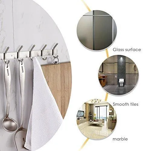 amzdeal Coat Hook Rack Wall Mounted Hook Rail Coat Hanger 16 Hooks