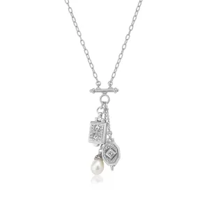 Anatoli Collection Sterling Silver Double Locket Charm Necklace