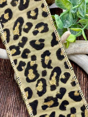Animal Print Mesh Sparkle Wired Ribbon - 2.5" x 10yards