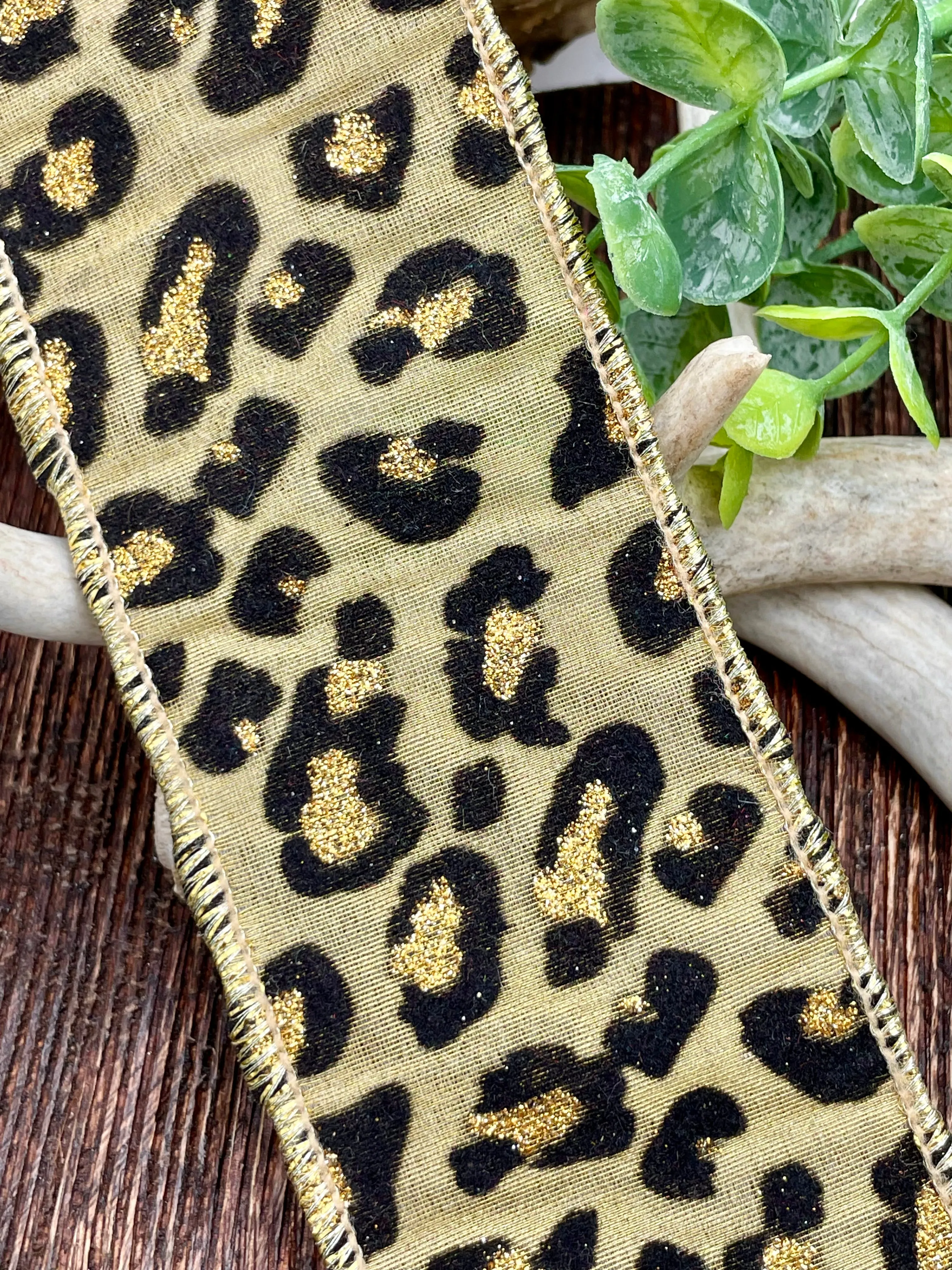 Animal Print Mesh Sparkle Wired Ribbon - 2.5" x 10yards
