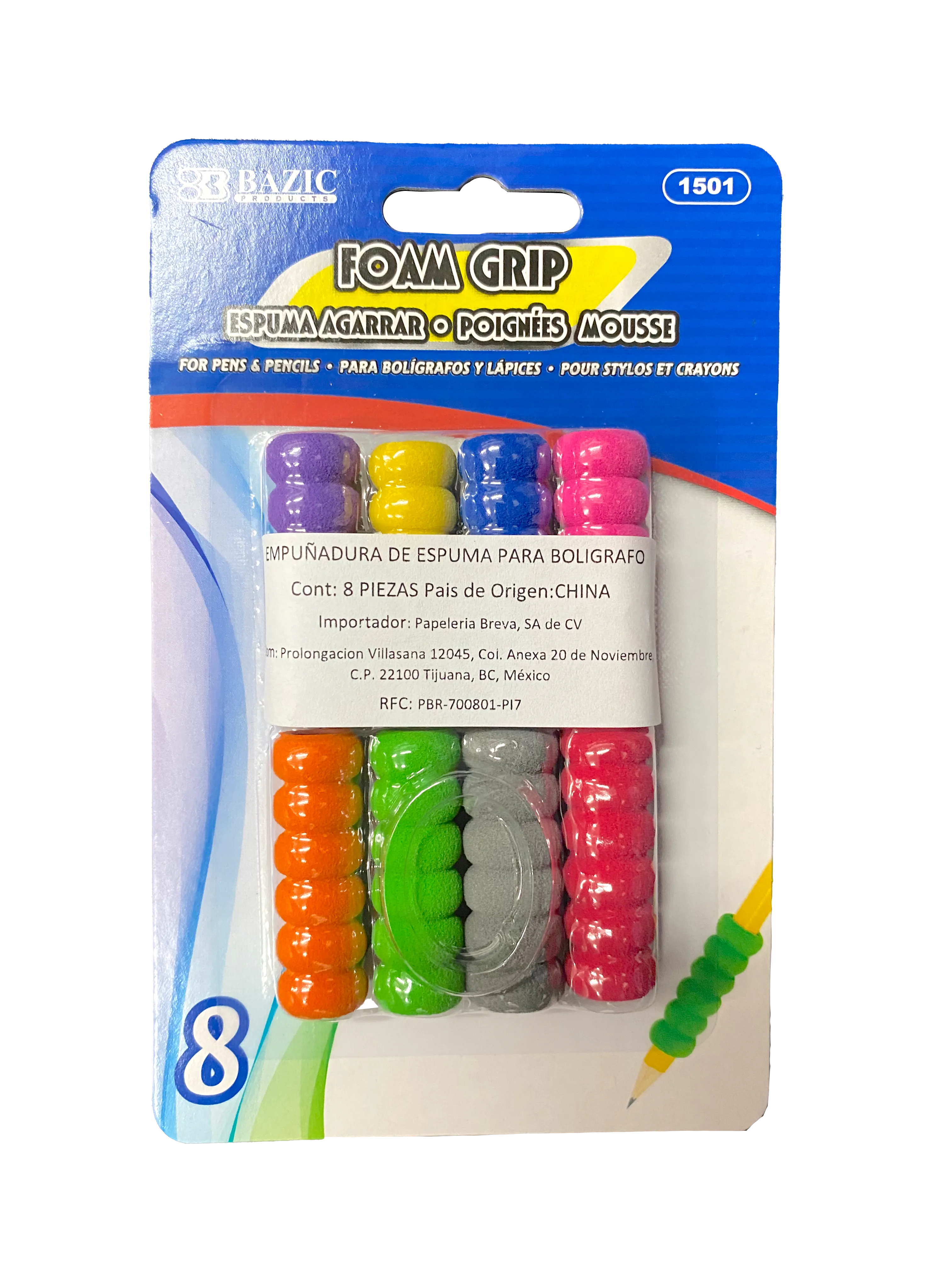 ANTICALLOS FOAMY COLORES 8 PZ 1501 BAZIC